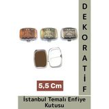 Özel Tasarım Dekoratif Hediye Yöresel Çok Şık İstanbul Temalı 2 Bölmeli Enfiye Kutusu 5,5 Cm
