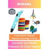 Özel Tasarım Esnek Abs Plastik 3D Çocuklar İçin Renkli Filament Üç Boyutlu Yazıcı Çizim Kalemi