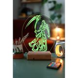 Özel Tasarım Fantastik Ölüm Meleği 3D 16 Renk Dekoratif Led Lamba