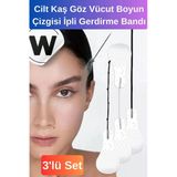 Özel Tasarım Günlük Cilt Kaş Göz Vücut Boyun Çizgisi Kaz Ayağı Pratik İpli Gerdirme Bandı 3'Lü Set
