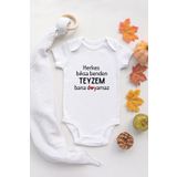 Özel Tasarım Herkes Bıksa Benden Teyzem Bana Doyamaz Bebek Body Beyaz Badi Zıbın, Yeni Doğan