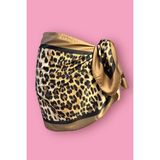 Özel Tasarım Leopar Desen Iç Göstermeyen Pareo 45*145 cm - Standart - Kahverengi