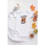 Özel Tasarım Lisanslı Sevimli Ayı Lazy Day Bebek Body Beyaz Bebek Badi Zıbın, 2-4 Yaş