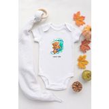 Özel Tasarım Lisanslı Sevimli Ayı Surf Bebek Body Beyaz Bebek Badi Zıbın 6295-LMN, 9 Ay