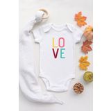 Özel Tasarım Love Bebek Body Beyaz Badi Zıbın 6303-LMN, 3 Ay