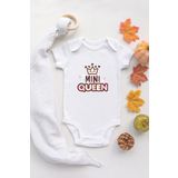 Özel Tasarım Mini Queen Bebek Body Beyaz Badi Zıbın, 2-4 Yaş