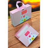Özel Tasarım Sevimli Pembe Hediye Kutusu 12X18CM - Saten Kulplu Boş Çanta Hediyelik Toka Kutusu - 12 x 18 cm