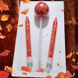 Özel Tasarım Simli Kırmızı Lolipop Şeker Mum 10 cm Simli Kırmızı Pasta Mumu Kırmızı Doğum Günü Mumu - 1 Adet