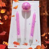 Özel Tasarım Simli Pembe Lolipop Şeker Mum 10 cm Simli Pembe Pasta Mumu Pembe Doğum Günü Mumu - 1 Adet