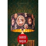 Özel Tasarım Vintage Kameo Desenli Lambader Başlığı - İçi Gold Kumaş Kaplamaşapka (40X25 Cm)