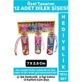 Özel Tasarım Yüksek Kaliteli Cam Dekoratif Hediyelik Sevgili Çift Sevgililer Günü 12'li DİLEK ŞİŞESİ