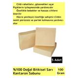 Özel Üretim %100 Doğal Bebeklerde Etkili Yüz Cilt Saç Vücut Bitkisel Sarı Kantaron Sabunu 5 Adet