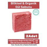 Özel Üretim %100 Doğal Koku Yüz Cilt Beyazlatıcı Organik Nemlendirici Gül Sabunu 2 Adet
