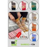 Ozel Uretim (2 Cift) Kalin 100 Yun Kislik Motif Desenli Corap