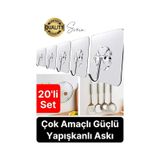 Özel Üretim 20 Adet Kendinden Yapışkanlı Askı Şeffaf Güçlü Anahtar Kapı Duvar Metal Kanca Çok Amaçlı Çok Renkli