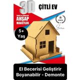 Özel Üretim 3 Boyutlu Minyatür Ham Ahşap Maket Boyanabilir Eğitici Öğretici Motor Beceri Hobi Oyun