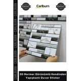 Özel Üretim 30X30 Mutfak Banyo Panel Tuğla 3D Mermer Görünümlü Kendinden Yapışkanlı Duvar Sticker