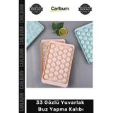Özel Üretim 33 Gözlü Pratik Kapaklı Şık Sunum Kokteyl Buz Küresi Aparatı Yuvarlak Buz Yapma Kalıbı