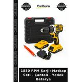 Özel Üretim Atölye Tamirat 1850 Rpm Şarjlı Matkap Seti - Çantalı - Yedek Batarya