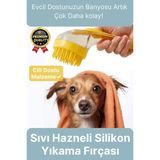 Özel Üretim Banyo Masaj Yapan Tarak Kedi Köpek Evcil Hayvan Sıvı Hazneli Silikon Yıkama Fırçası