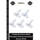 Özel Üretim Beyaz Pvc Güvenlik Mandalı 5 Adet Kırılmaz Metal Pimapen Pencere Emniyet Çocuk Kilidi