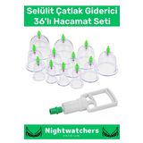 Özel Üretim Canlandırıcı Selülit Çatlak Giderici Vakumlu Masaj Aleti 36'lı Kupa Çekme Hacamat Seti