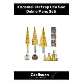 Özel Üretim Çift Yiv Sistemli Çatlatmadan Kesim Kademeli Matkap Ucu Sac Delme Panç Seti