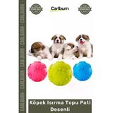 Özel Üretim Dayanıklı Kauçuk Eğitici Diş Kaşıma İnteraktif Sağlam Köpek Isırma Topu Pati Desenli
