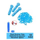 Özel Üretim Dayanıklı Tüm Kalemlerle Uyumlu Şeker Parmak Delme Hacamat Kalem Iğnesi 50 Adet-1 Kutu