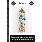 Özel Üretim Dekoratif Bahçe Hediyelik Doğal Balkon Coconat Deniz Kabuğu Rüzgar Çanı No:1146