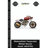 Özel Üretim Dekoratif Hediye Salon Ofis Retro Motosiklet Tasarımlı Metal Duvar Saati Alk5791