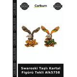 Özel Üretim Dekoratif Hediyelik Biblo Salon Ofis Şık Swaroski Taşlı Kartal Figürü Tekli Alk5758 Vitrin