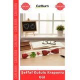 Özel Üretim Dekoratif Kırmızı Yapay Çiçek Şeffaf Kutulu Kraponlu Gül Öğretmenler Günü Hediyesi
