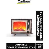 Özel Üretim Dekoratif Piili Pirize Fiş Takılabilir Dumansız Tv Tasarımlı Ledli Şömine Lamba