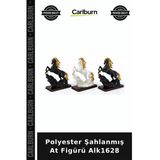 Özel Üretim Dekoratif Salon Ofis Hediyelik Heykel Polyester Şahlanmış At Figürü Alk1628