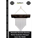 Özel Üretim Dekoratif Şık Bahçe Balkon Süsü Melodik Otantik Bambu Metal Çubuklu Rüzgar Çanı No:1048