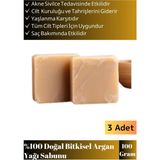 Özel Üretim Doğal Bitkisel Cilt Bakımında Etkili Tüm Ciltler Için Uygun Argan Yağı Sabunu 3'lü
