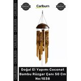 Özel Üretim Doğal El Yapımı Dekoratif Egzotik Coconat Bambu Rüzgar Çanı 50 Cm No:1038