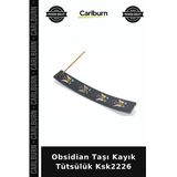 Özel Üretim Doğal Taş Ev Dekorasyon Tütsü Aksesuarı Hediyelik Obsidian Taşı Kayık Tütsülük Ksk2226