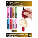 Özel Üretim Doldurulabilir Taşınabilir Çanta Boy Mini Cep Parfümü Şişesi 5 ml 3 Adet