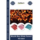 Özel Üretim Düğün Nişan Romantik Gece Etkinliği Renkli Büyük Boy Yanmaz Kağıt Dilek Feneri 10 Adet