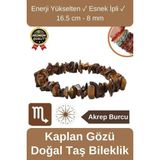 Özel Üretim Enerji Yükselten Esnek İpli Akrep Burcu Gerçek Kaplan Gözü Doğal Taş Unisex Bileklik