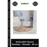 Özel Üretim Ergonomik Hafif Pratik Dayanıklı Seyahat Katlanabilir Baston Sandalye Oturaklı 88 Cm