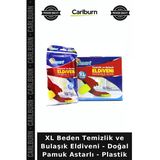 Özel Üretim Ev İşi Pratik Xl Beden Temizlik Ve Bulaşık Eldiveni - Doğal Pamuk Astarlı - Plastik