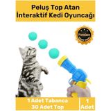 Özel Üretim Evcil Hayvan Tabancalı Hareketli 30 Peluş Toplu Top Atan İnteraktif Kedi Oyuncağı Seti
