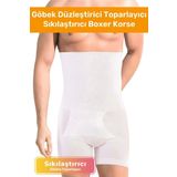 Ozel Uretim Gobek Duzlestirici Toparlayici Sikilastirici Bel Inceltici Erkek Duble Boxer Korse