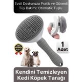 Özel Üretim Gri Kendini Temizleyen Otomatik Tuşlu Evcil Hayvan Pet Tüy Toplayıcı Kedi Köpek Tarağı
