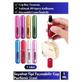 Özel Üretim Gündelik&Seyahat Tipi Taşınabilir Mini Cep Parfüm Şişesi Çanta İçi Tasarım 5 Adet 5 Ml