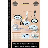 Özel Üretim Hediye Cep Aynası Yumuşak Aksesuar Sevimli Panda Tasarımlı Peluş Anahtarlıklı Ayna