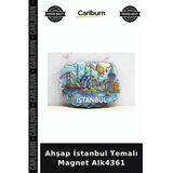 Özel Üretim Hediyelik Hatıra Dekoratif Turistik Ahşap İstanbul Temalı Magnet Alk4361